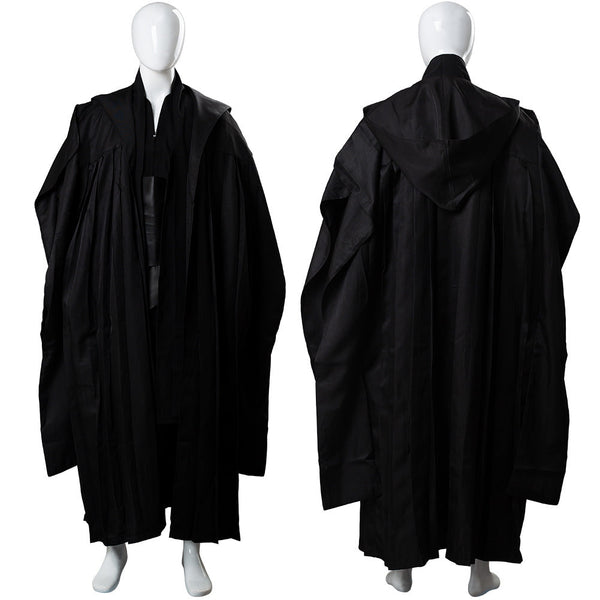Red and black dark warrior cosplay costume with hooded robe