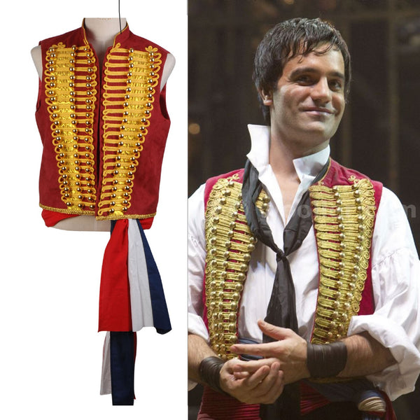 Les Misérables Enjolras Cosplay Costume - Red Vest & Sash Set for Halloween