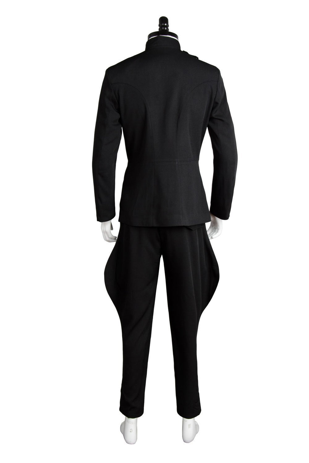 Back view of imperial style sci-fi cosplay costume