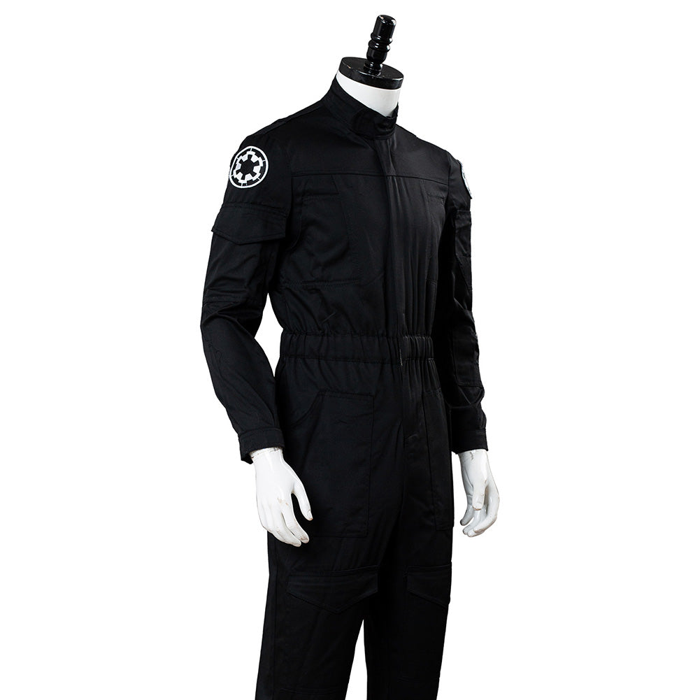 Shoulder insignia and sleeve design of black cosplay uniform
