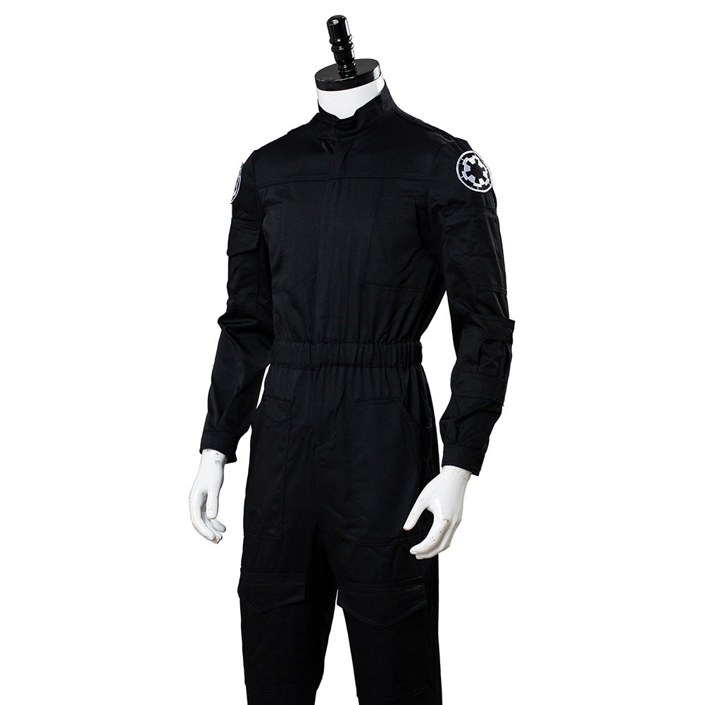 Shoulder insignia and sleeve design of black cosplay uniform