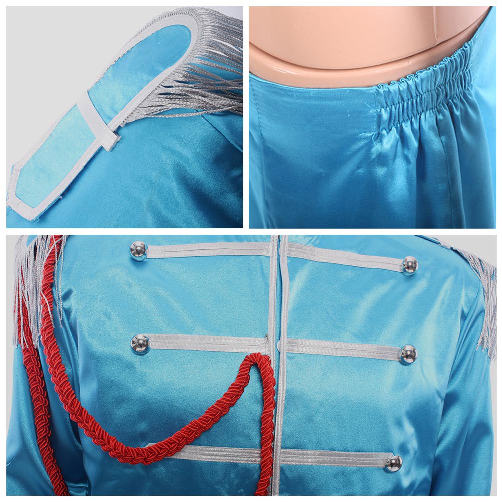 Retro cosplay costume in blue for music-themed events