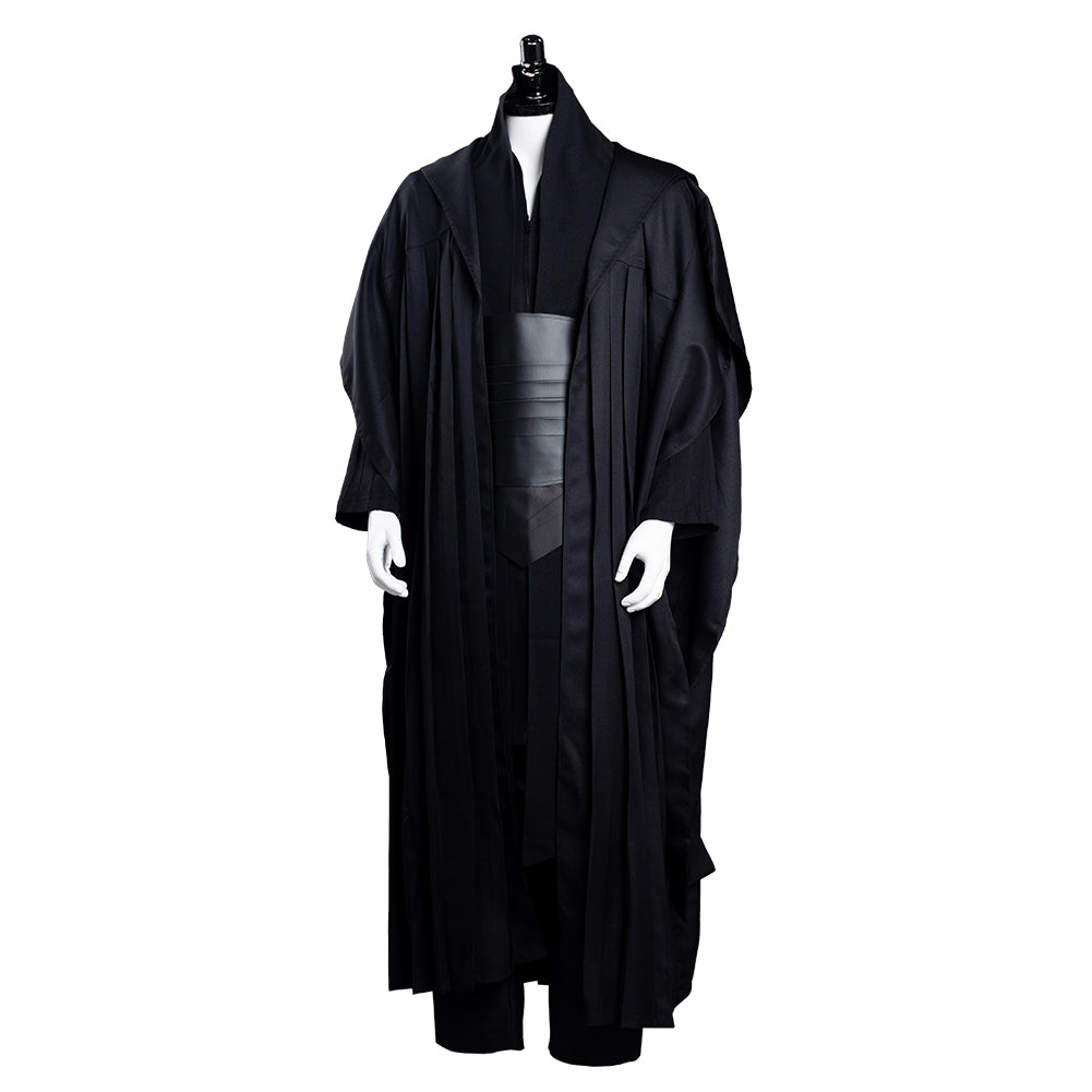 Red and black dark warrior cosplay costume with hooded robe