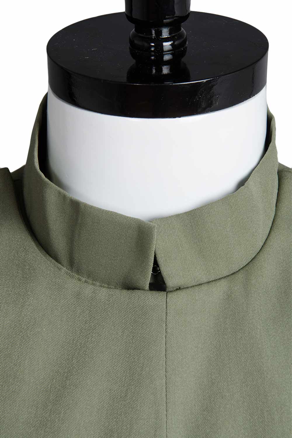 Detail of high-collar jacket in galactic officer costume
