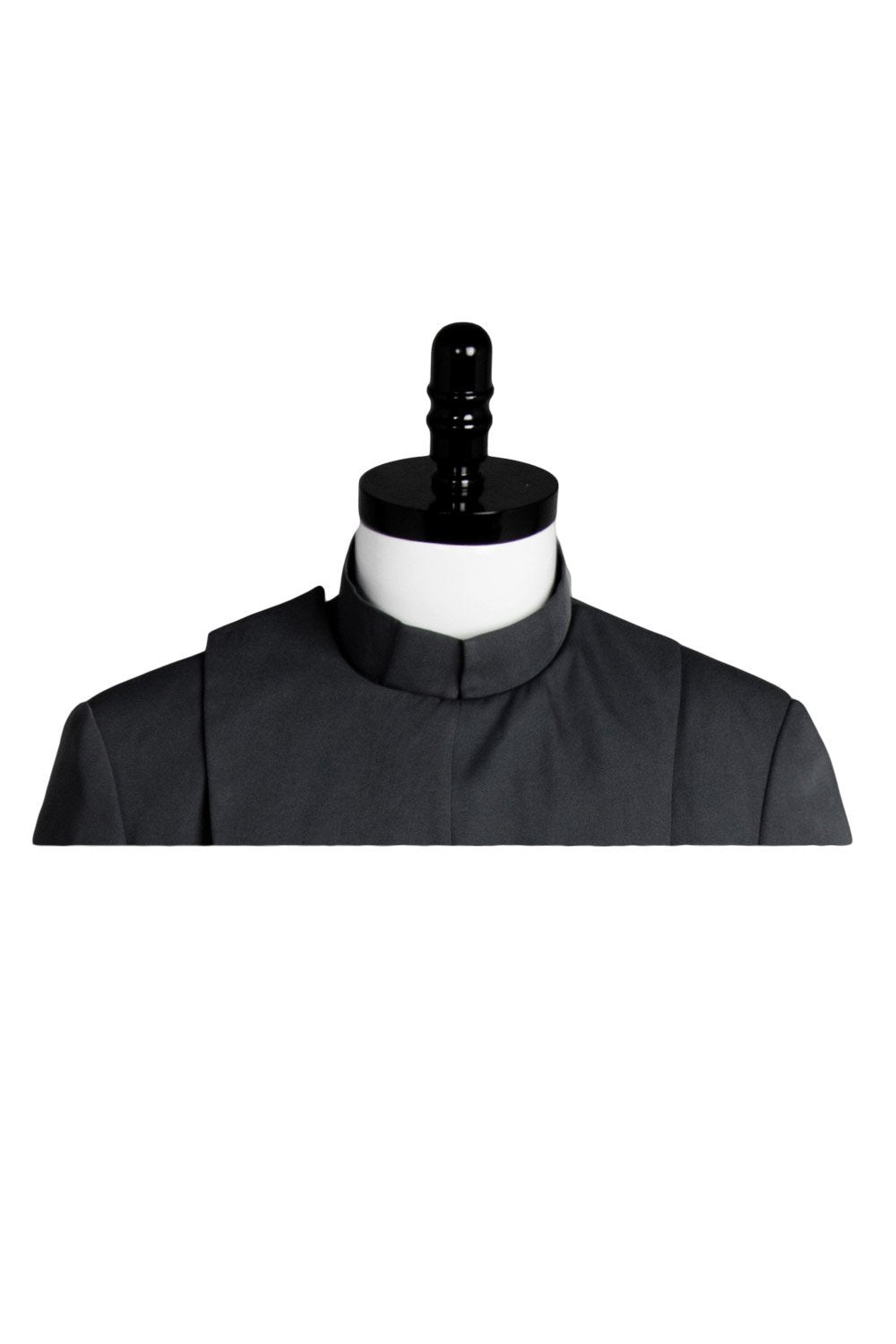 High-collar grey jacket detail from galactic cosplay set 