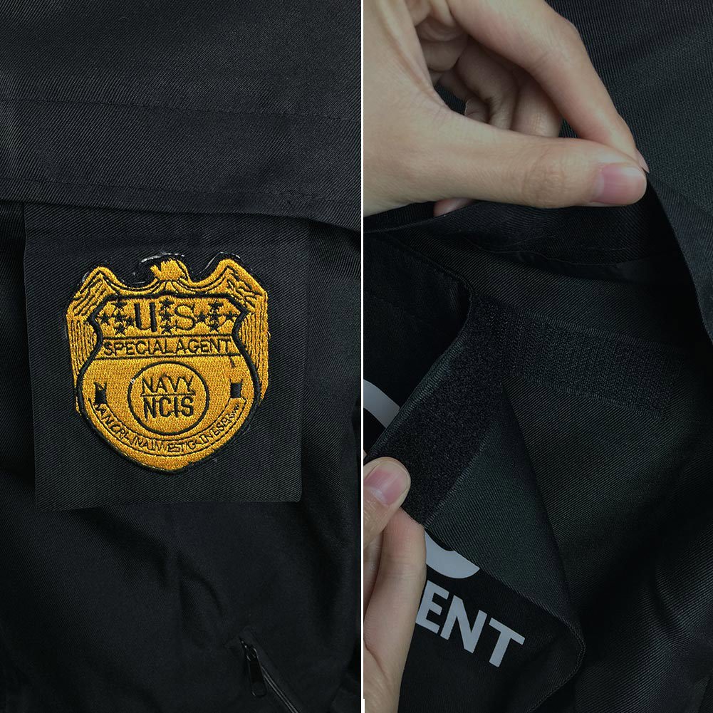 Full-body cosplay outfit with NCIS-style black jacket