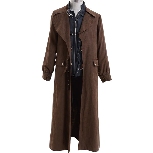 Mad-Eye Moody cosplay costume front view with brown trench coat and magical eye