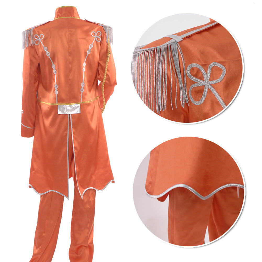 Orange vintage band uniform jacket and pants set