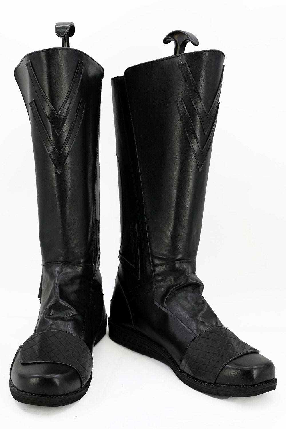 Black cosplay boots inspired by galaxy sith warrior with knee-high design
