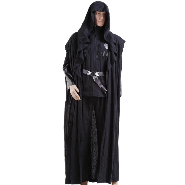 Lord Voldemort cosplay costume front view with black robe